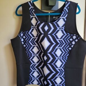 EUC Lane Bryant Black Top and Skirt W/Tribal Detail 18/20